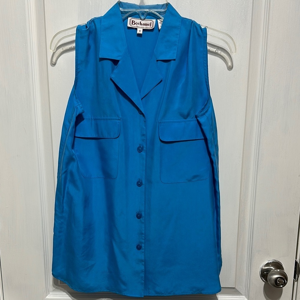 Bechamel Blue Sleeveless Blouse